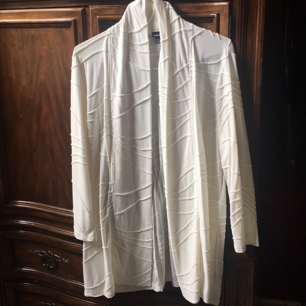 Ivory textured open cardigan - like new!